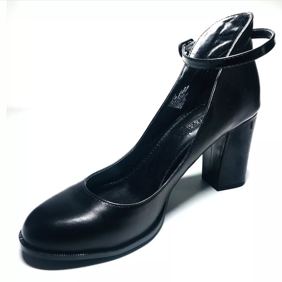 Kenneth Cole REACTION Leather High Heels Block Mar - Picture 3 of 8